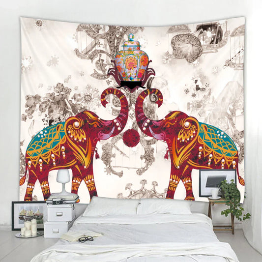 Decorbites™ Elefanten-Tarot-Psychedelic-Gobelin für Heimdekoration und Yoga-Raum-Zen-Stimmung