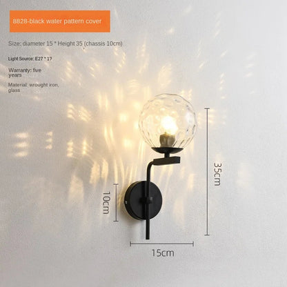Decorbites™ Glas-Kugel-LED-Wandleuchte Moderne Wandlampe Nachttischleuchte Vintage-Loft Gold Schwarz