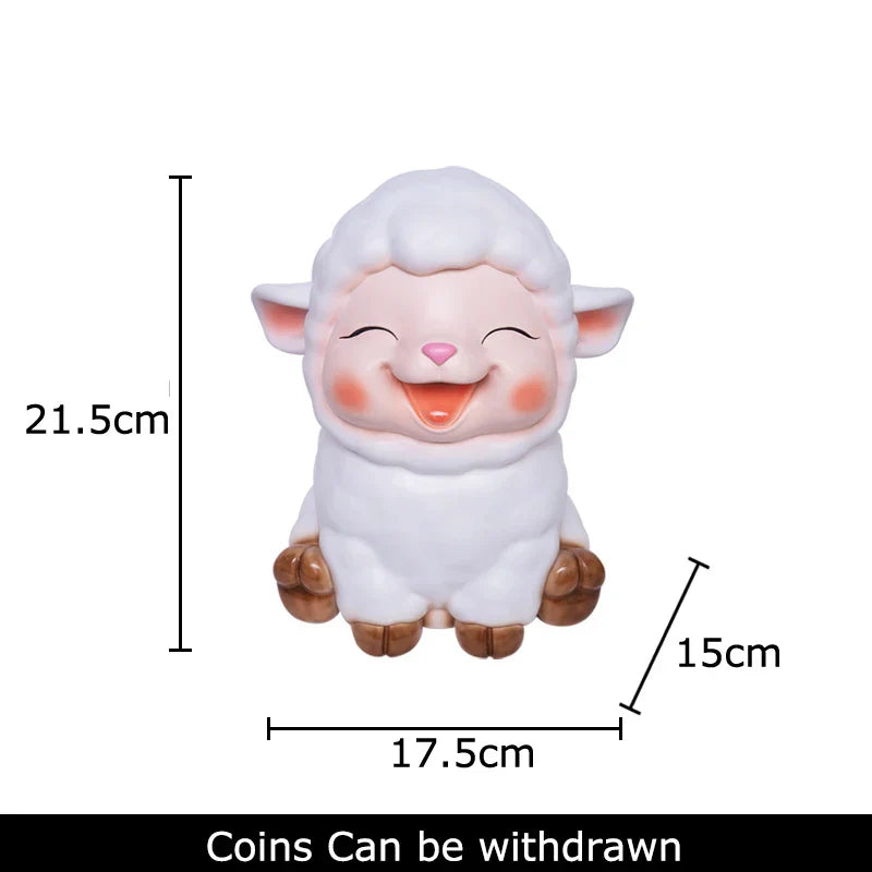 Decorbites™ Kleines Lamm Kinder-Sparbüchse Schweinchen-Sparschwein Ästhetisches Schreibtisch-Dekorationsobjekt Skulptur