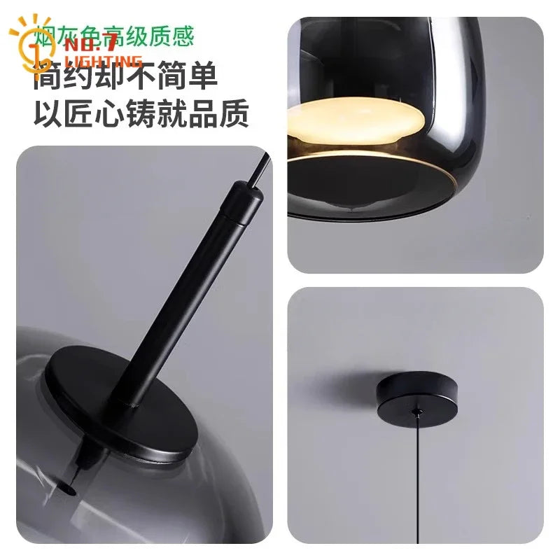 Decorbites™ Glas-Hängeleuchten Moderne Designer-LED-Innenbeleuchtung für Schlafzimmer und Wohnzimmer