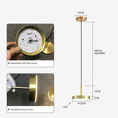 Decorbites™ Messing-LED-Hängeleuchten für modernes nordisches Stil-Schlafzimmer und Esszimmer