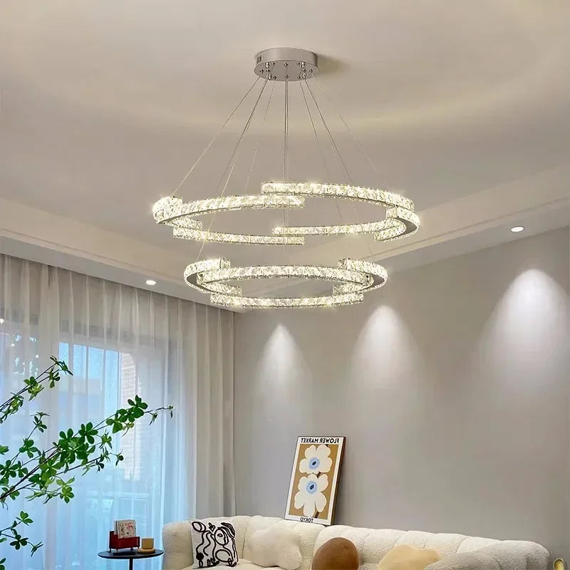 Decorbites™ Kristall-LED-Kronleuchter Anhängerleuchte Moderne Luxus-Eingangshalle Deckenlampe
