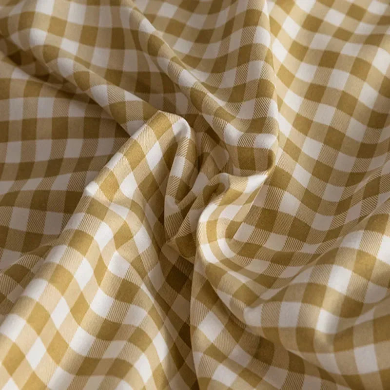 Cotton Grid Print Quilt Cover