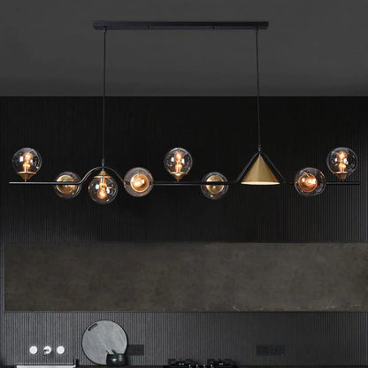 Nordic Glass Globe Pendant Chandelier in Smoky Grey