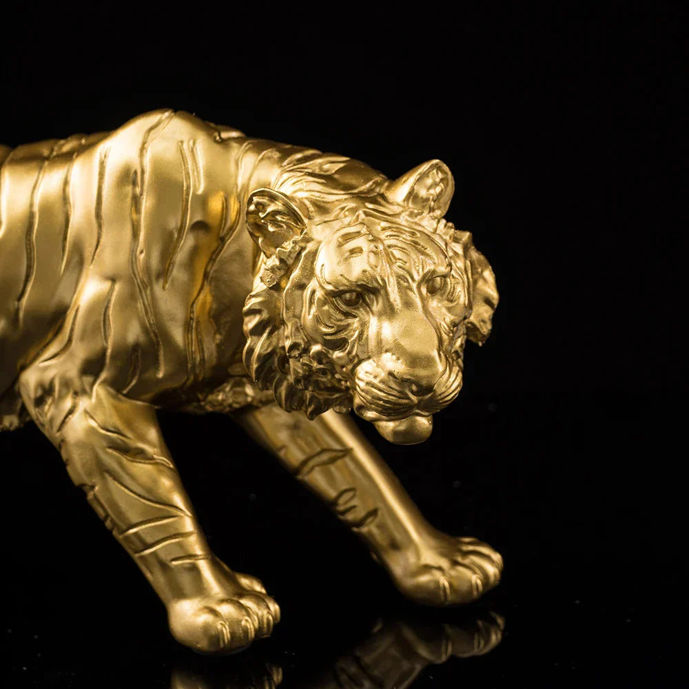 Decorbites™ Goldener Tiger Harz-Figuren für Heim- und Büro-Dekoration Miniatur-Ornamente & Sammlerstücke