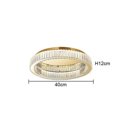 DecorBites™ Crystal Circle Chandelier: Modern Nordic LED Ceiling Lamp for Living Room, Bedroom, Study