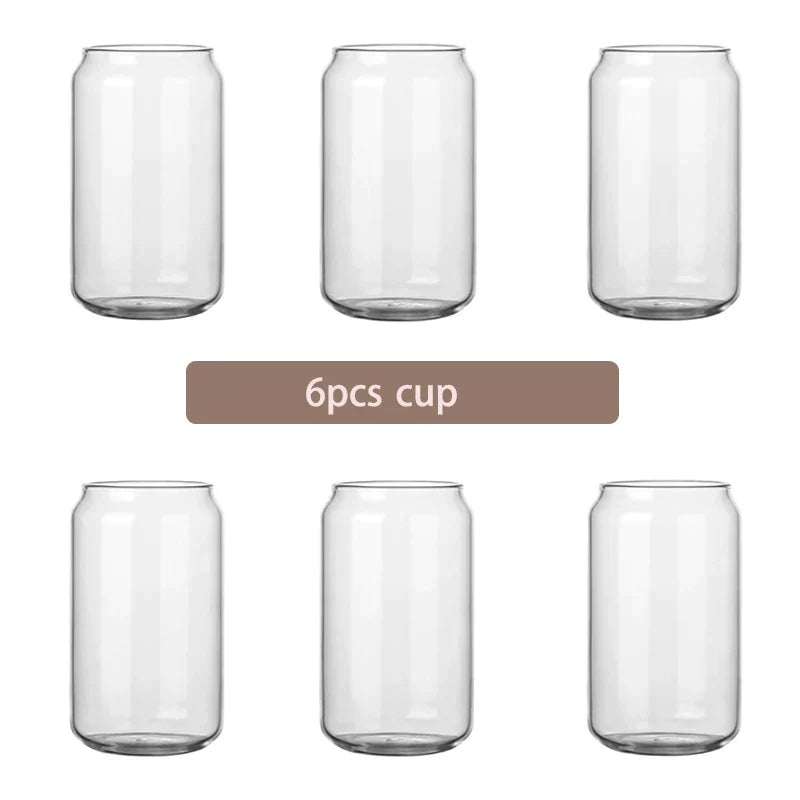 Decorbites™ Glasbecher-Set mit Bambusdeckel: Bubble Tea, Kaffee, Wein, Milchtee-Becher.