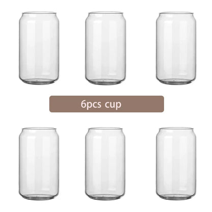 Decorbites™ Glasbecher-Set mit Bambusdeckel: Bubble Tea, Kaffee, Wein, Milchtee-Becher.