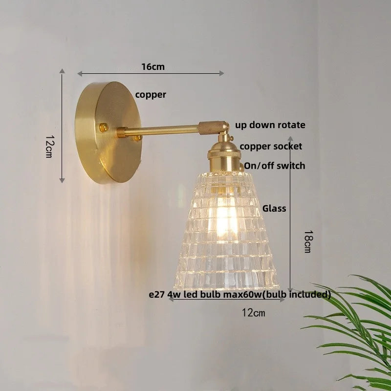 Decorbites™ Grüne Glas-LED-Wandleuchten mit Zugschalter Vintage-Stil Nachttischlampe