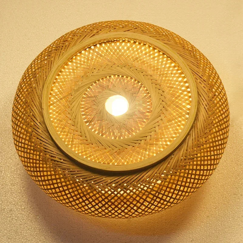 Bamboo Rattan Ceiling Light 60cm For Dining