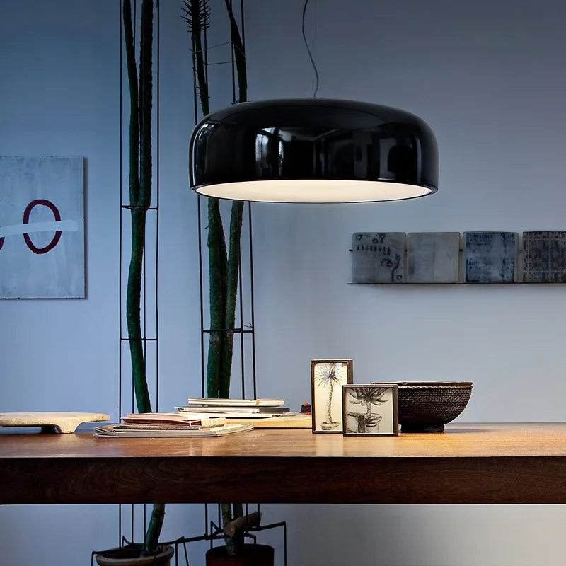 Decorbites™ Glänzende Schwarze Runde Nordische Pendelleuchte für Esszimmer- und Bar-Dekoration