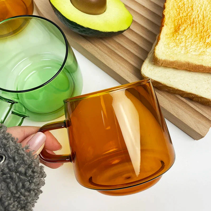 Decorbites™ Glas-Kaffeetasse Tumbler | Bunte hitzebeständige Teetasse Saftbecher