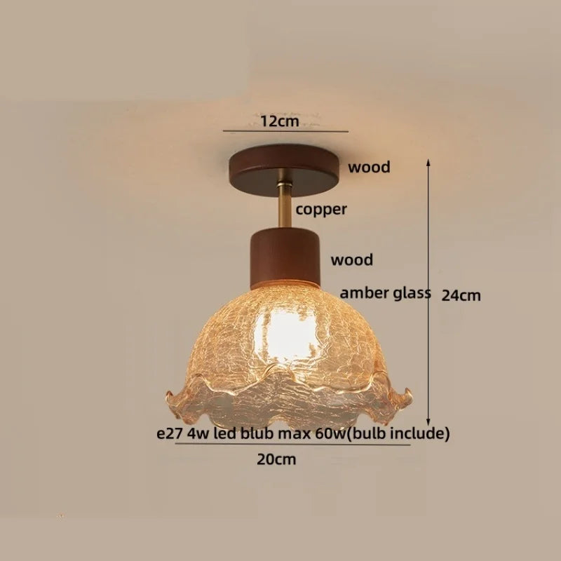 Decorbites™ Würfel Holz Kupfer LED Deckenleuchte Vintage Loft Deckenlampe
