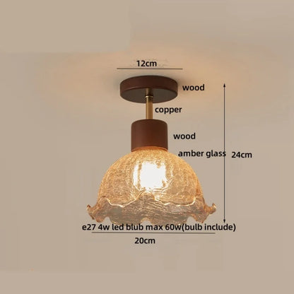 Decorbites™ Würfel Holz Kupfer LED Deckenleuchte Vintage Loft Deckenlampe