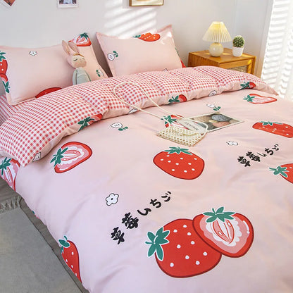DecorBites™ Lattice Plant Geometric Pattern Bedding Set with Sheet Pillows