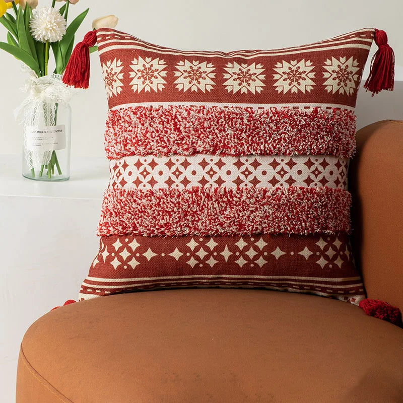Decorbites™ Boho-Fransen-Kissenbezüge 45x45 - Luxuriöse Dekorative Kissen für Sofa und Bett