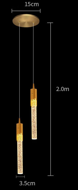 DecorBites™ Crystal LED Pendant Lamp Gold Black Chandelier for Dining Living Room