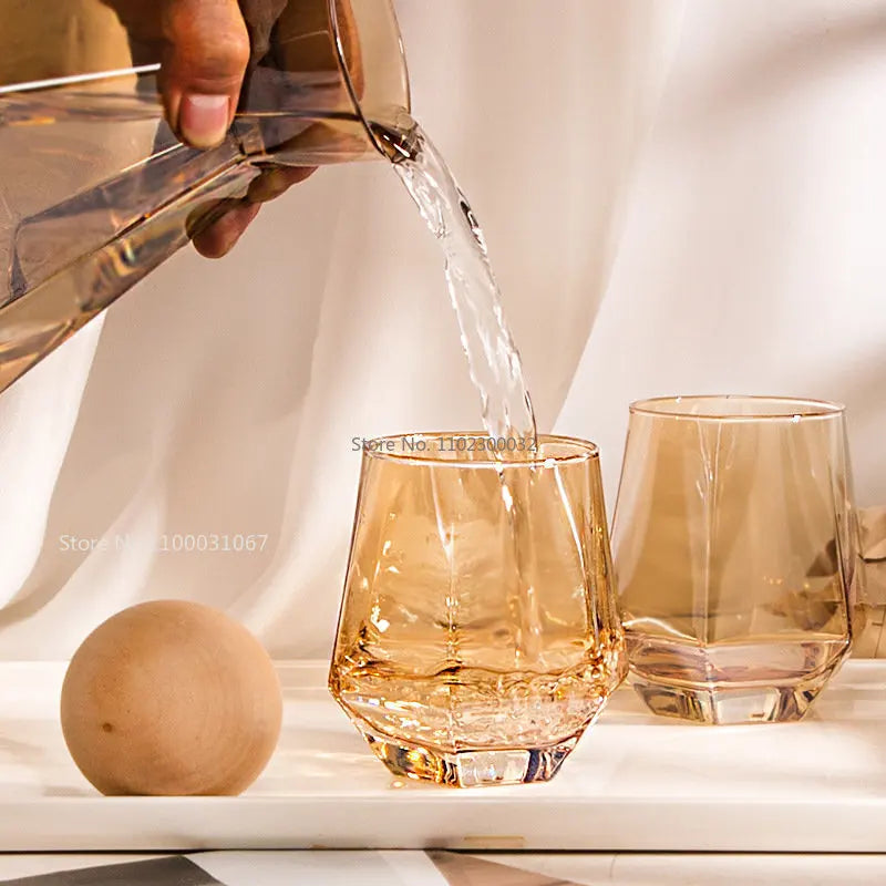 Decorbites™ Diamantkristall-Glas-Wasser-Kessel-Tassen-Set – Klarer Luxus-Saftekännchen