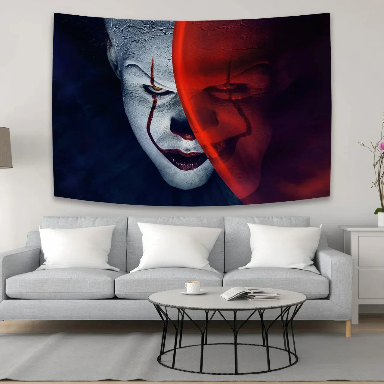 Decorbites™ Halloween-Psychedelische Wandteppich-Vorhänge für Horrorfim-Hausdekoration