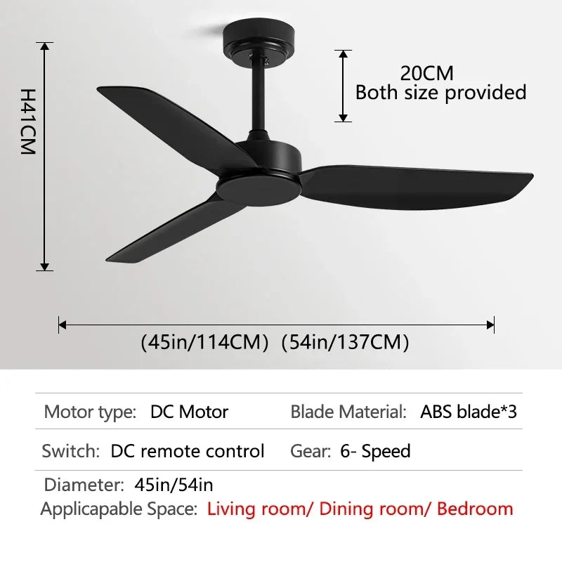 Decorbites™ 58-Zoll Deckenventilator in Schwarz mit Fernbedienung für gewerbliche Nutzung