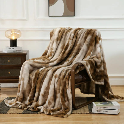 Decorbites™ Kuscheliges Kunstfell-Plüschdecke – Weich & Gemütlich Umkehrbarer Überwurf für Sofa & Bett