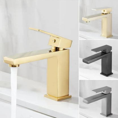 Decorbites™ Gebürsteter Gold Waschbeckenarmatur Einhebelmischer für kaltes und warmes Wasser Aufsatzmontage