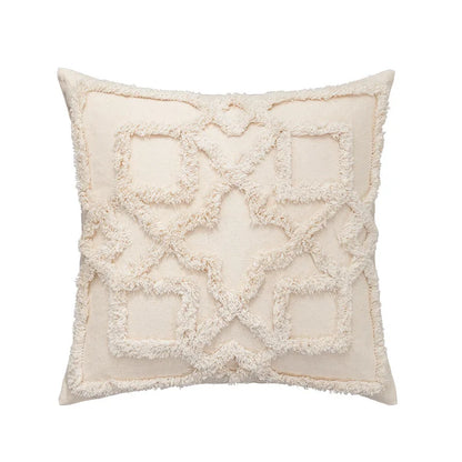 DecorBites™ Geometric Tufted Fringed Cushion Cover for Stylish Home Decor