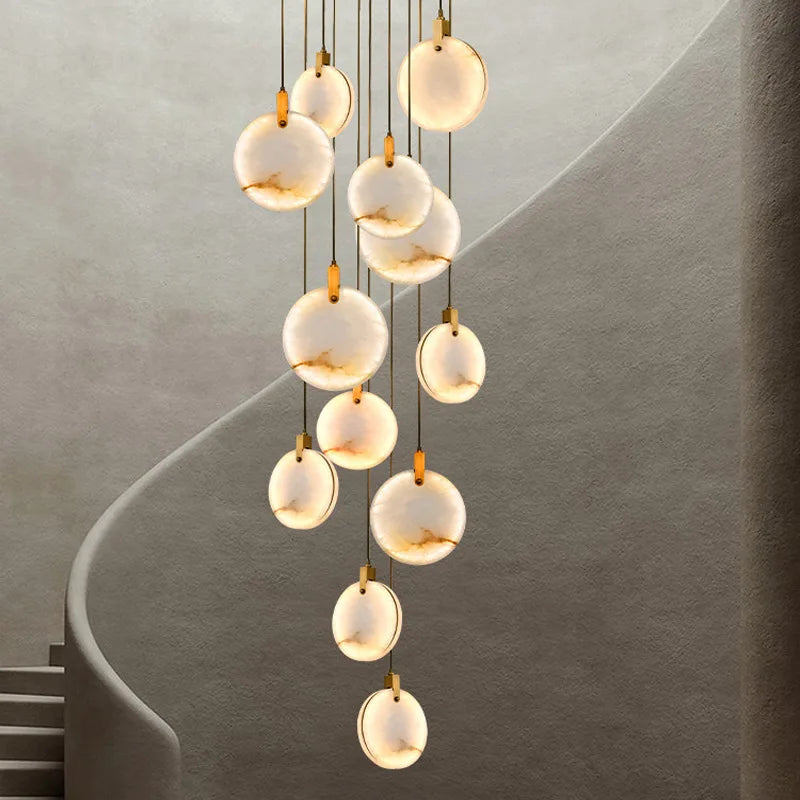 Nordic Marble Pendant Light With Polished Copper Finish