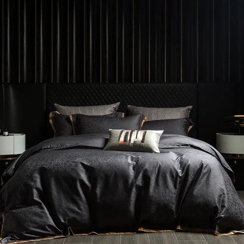 Dark Grey Cotton Bedding Set