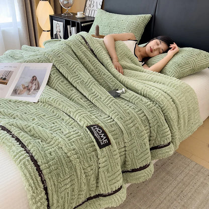 DecorBites™ Double-Layer Luxury Coral Fleece Winter Blanket