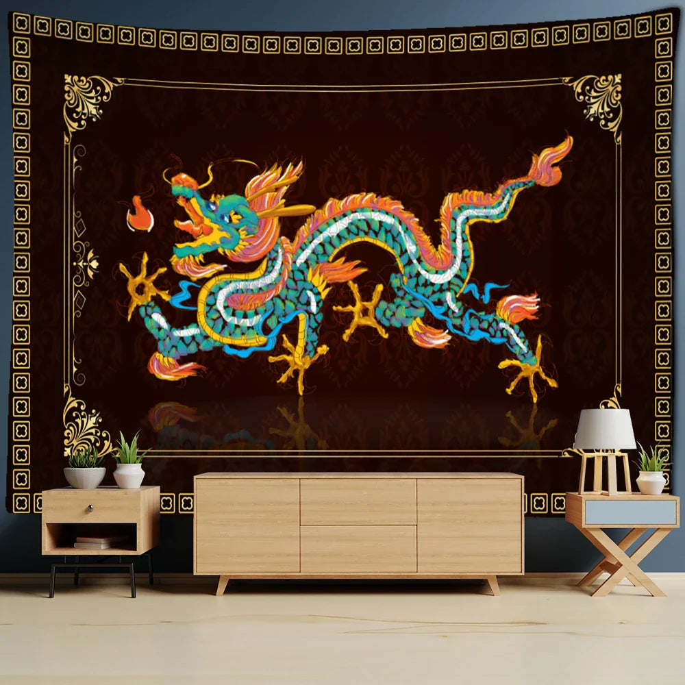 Dragon Totem Polyester Wall Tapestry 200x150cm