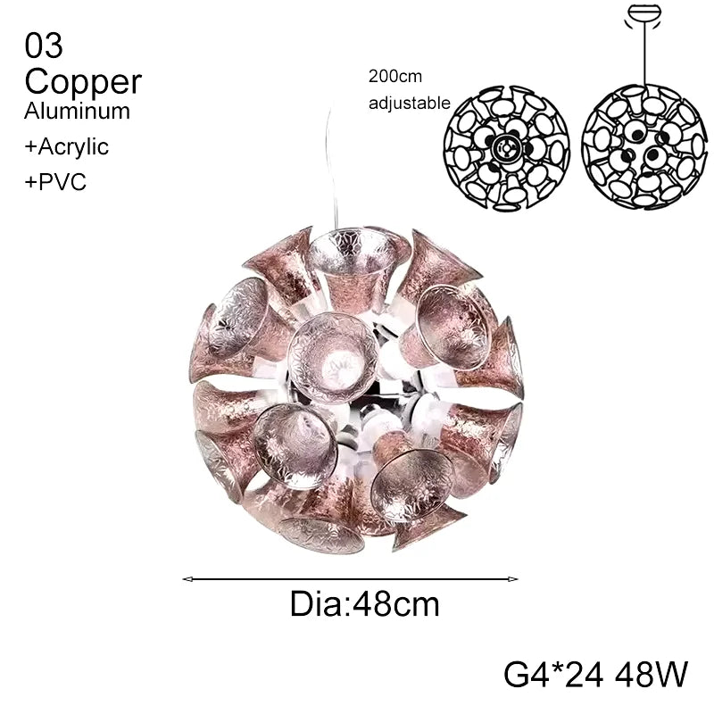 Decorbites™ Designer-Luxus-Kelchlampe für Wohnzimmer, Schlafzimmer, Hotelprojekt-Dekoration, Heim-LED-Hängeleuchte
