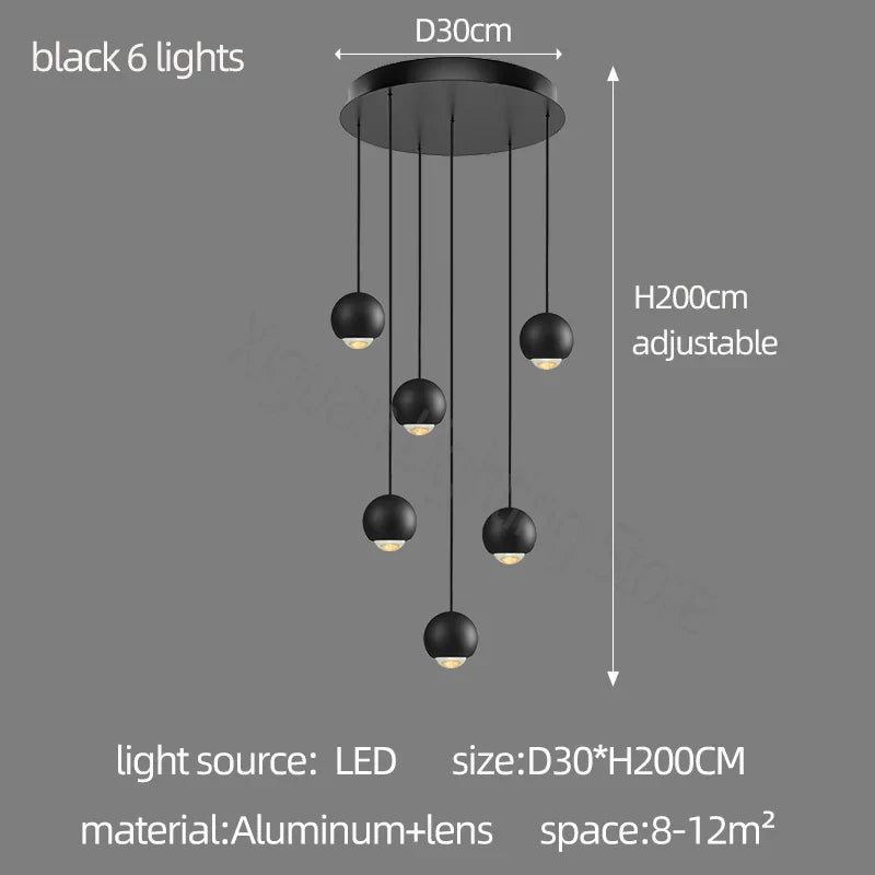 Metal Globe Lens Chandelier