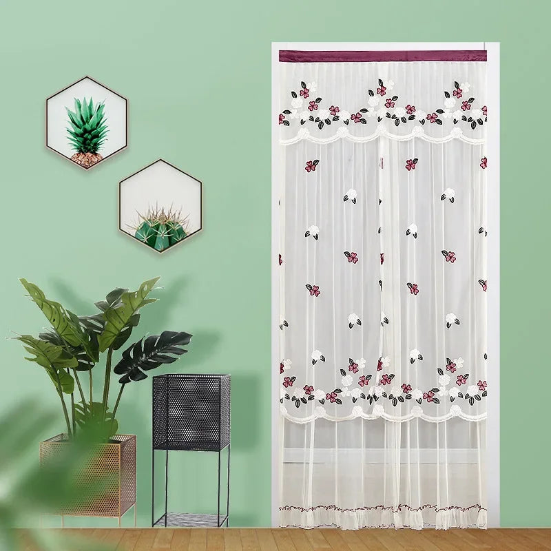 Decorbites™ Spitzenstickerei Anti-Mückennetz-Türvorhang - Falten-Design für Licht- und Luftdurchlass
