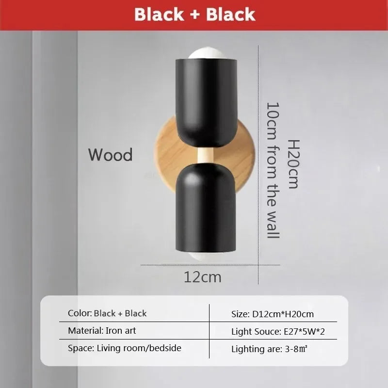 DecorBites™ Cream Zipper Wooden Wall Lamp: Minimalist Nordic Design for Bedroom, Living Room Illumination