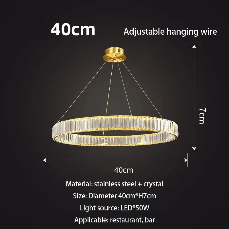 Gold Crystal Round Pendant
