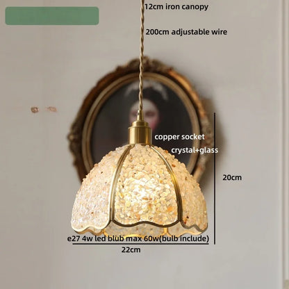 Decorbites™ Kupfer-Walnuss-LED-Pendantleuchte Kristallglas-Hängeleuchte