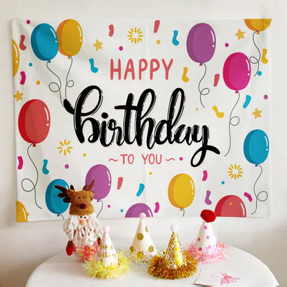 DecorBites™ Birthday Wall Tapestry Decoration Party Bedroom Hanging Cloth