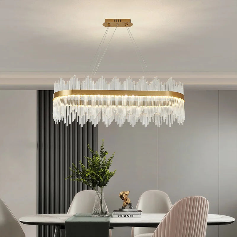 Decorbites™ Kristallstab-Runde Kronleuchter: Modernes nordisches Licht für Wohnzimmer, Schlafzimmer, Esszimmer, Küche
