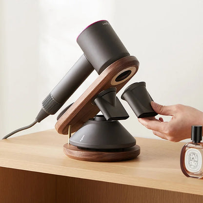 Decorbites™ Haartrockner-Halter für Dyson Supersonic – Badezimmerregal aus Walnuss-Buche