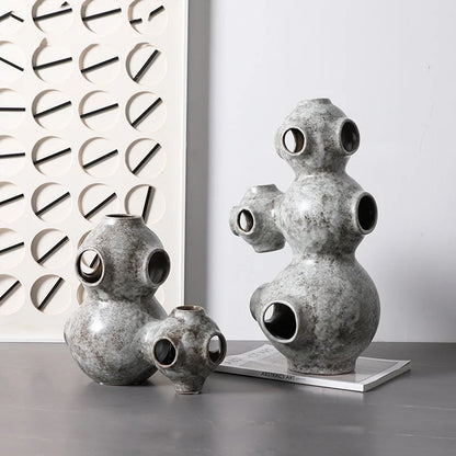 DecorBites™ Abstract Planet Hollow Pipe Ceramic Ornament Figurine - Home Decor Accessory