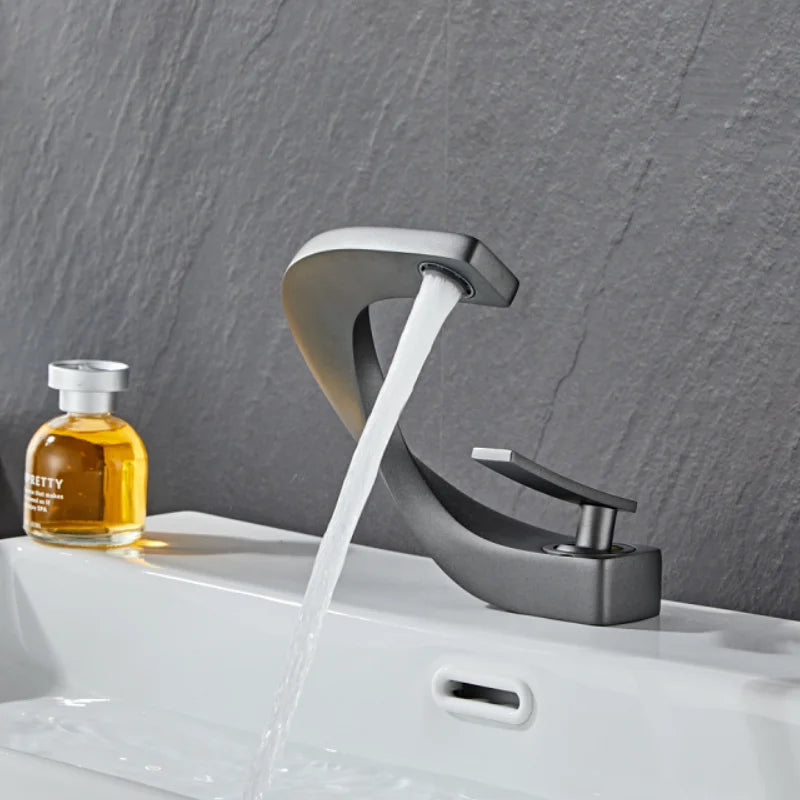 Gold White Basin Faucet