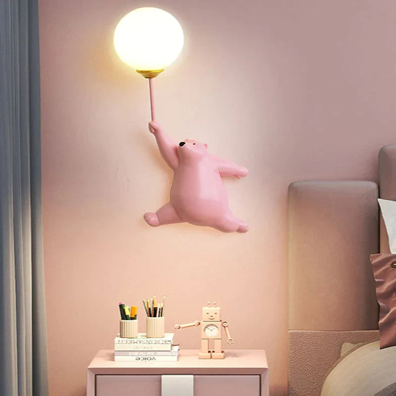 Decorbites™ Kinder Bären Mond Wandlampe | 3D-gedruckte Schlafzimmer Innenbeleuchtung
