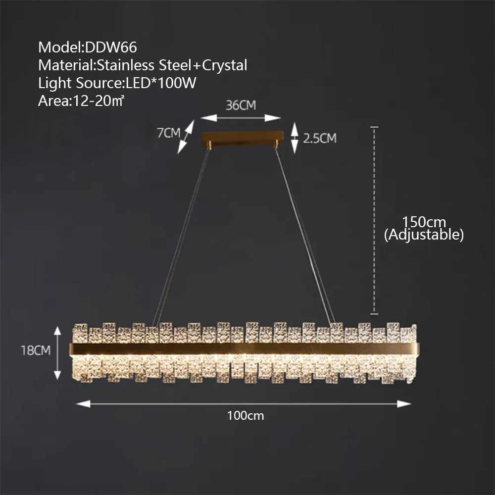 Decorbites™ Kristall-LED-Kronleuchter: Gold/Schwarz Luxus-Hängeleuchte für das Zuhause