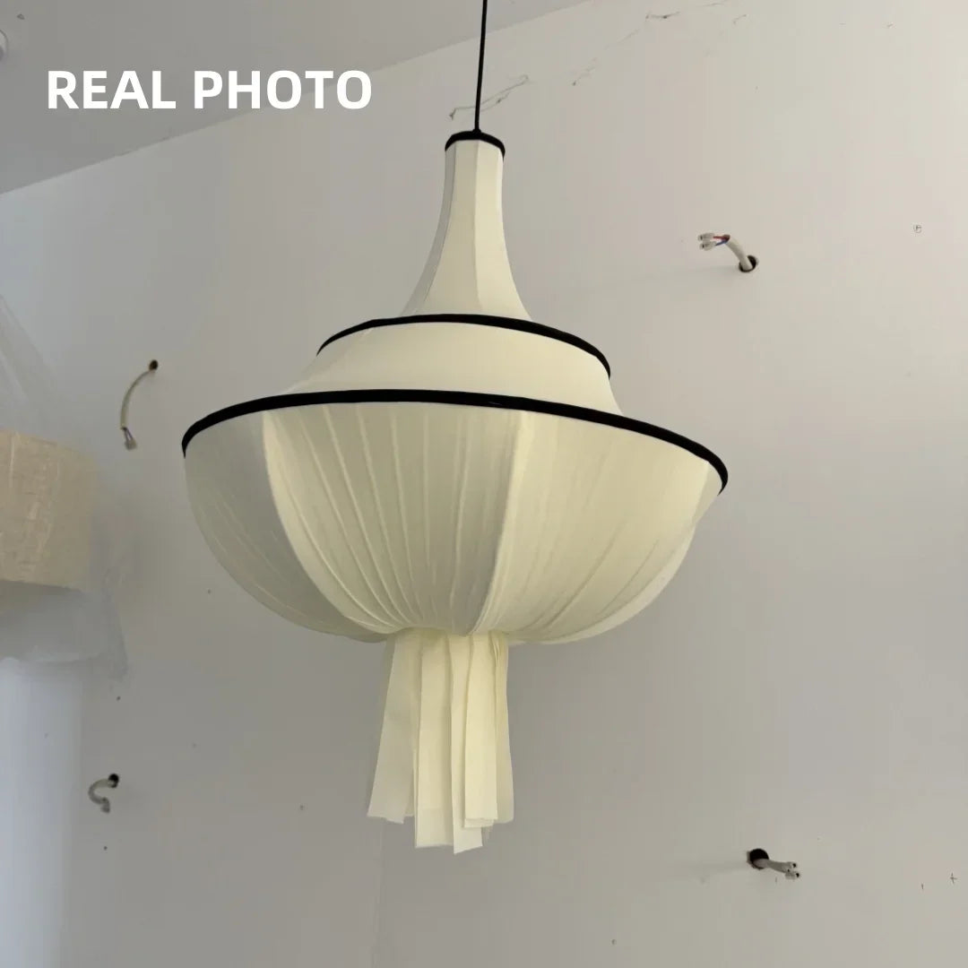 DecorBites™ Creamy E27 Foyer Chandelier: French-Inspired LED Pendant Lights for Bedroom, Art Decor Lampara
