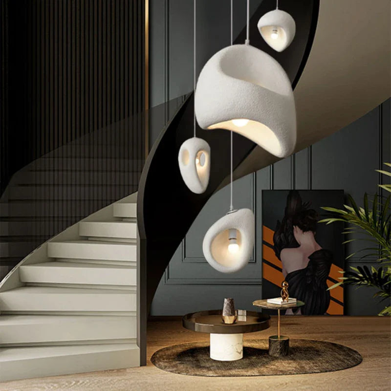 Wabi Sabi Irregular White Pendant Light, E27