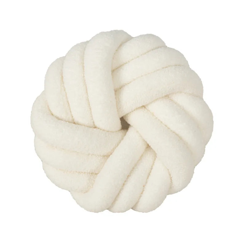 DecorBites™ Knotted Ball Grey Throw Pillow for Bed Couch Living Room