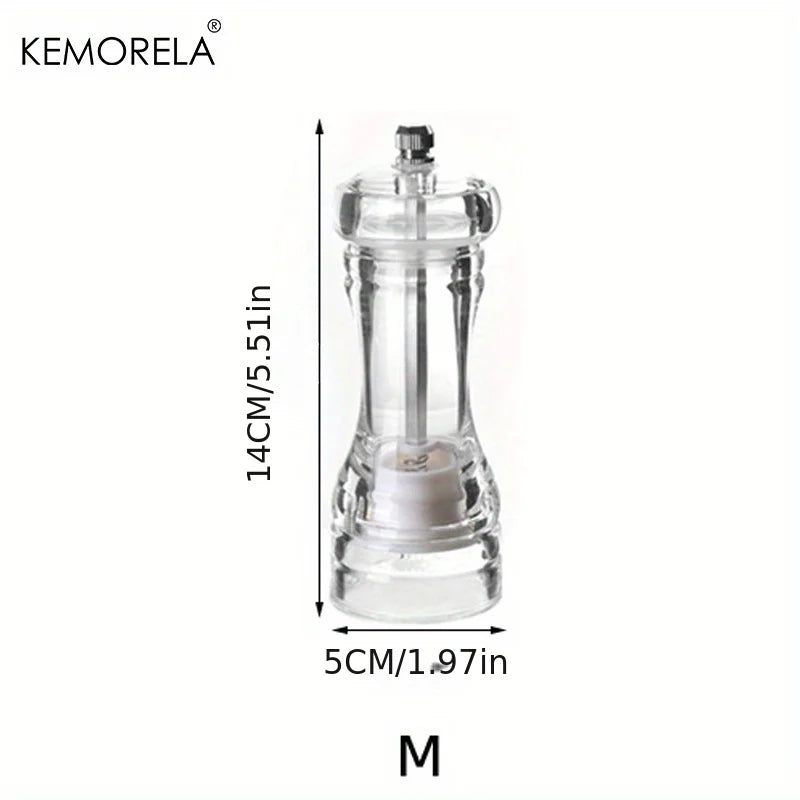 DecorBites™ Acrylic Manual Pepper Grinder | Transparent Salt and Spices Mill Shaker