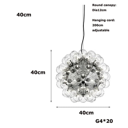Decorbites™ Glas-Dandelion-LED-Kronleuchter in Schwarzgold für moderne Räume