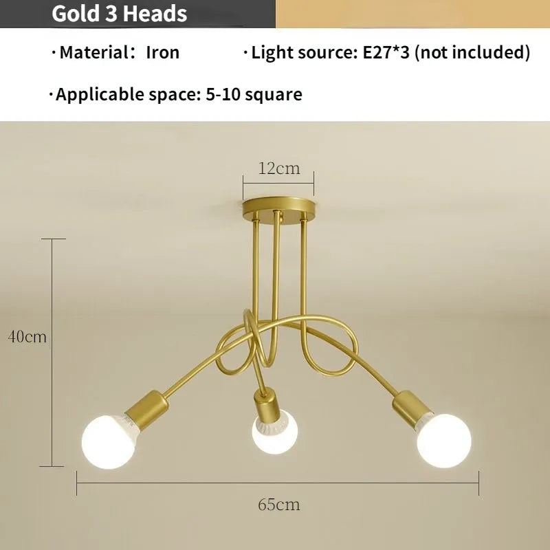 Gold Black Sputnik Chandelier